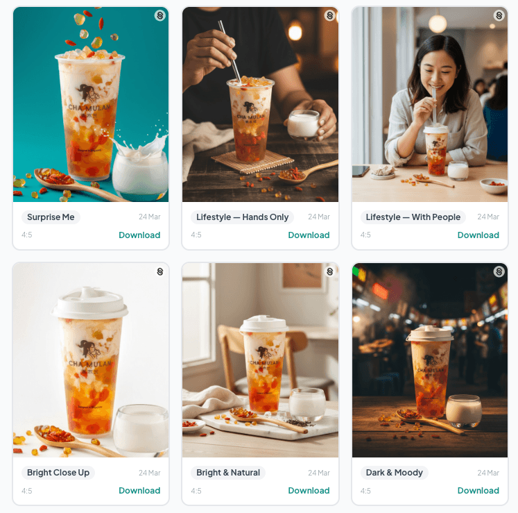 Food AI photography styles